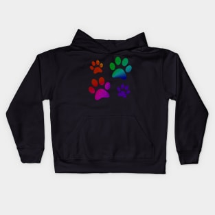 Colorful Dog Pawprint Stencil, Dog Gifts for People Kids Hoodie